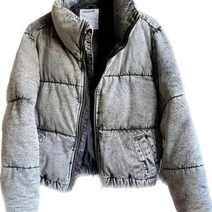 Garage Gray Puffer Jacket (Winter Jean Jacket for Women)